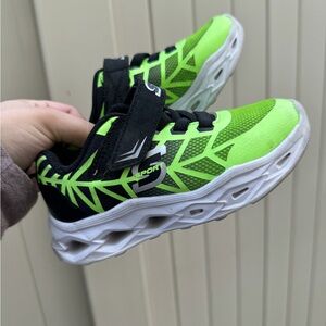 Skechers Kids Neon Green and Black Sneakers